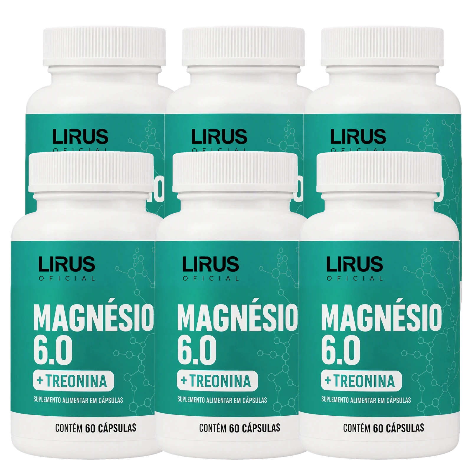 Kit com 6 frascos de Magnésio 6.0 Lirius