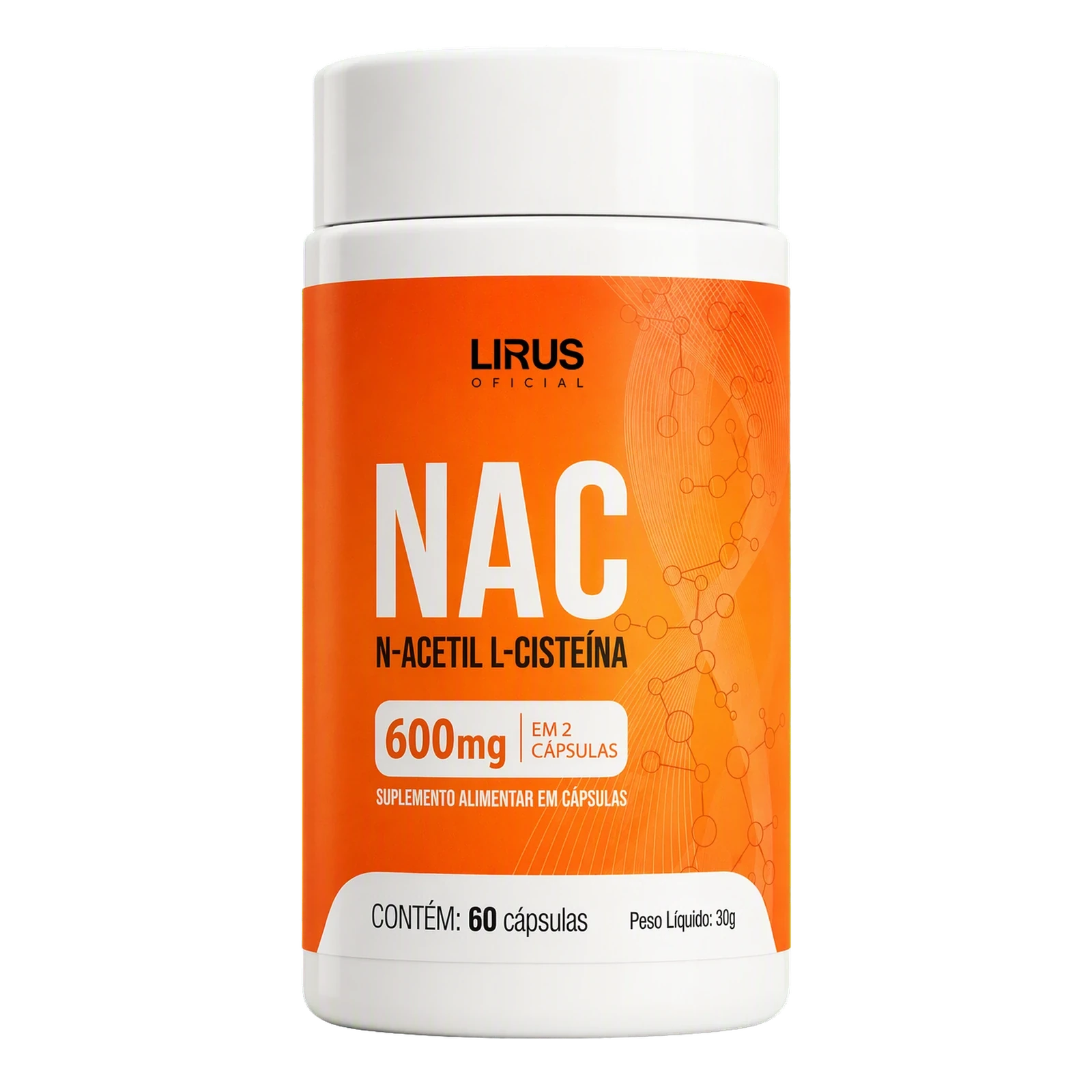 Kit com 1 frasco de NAC Lirius 600 mg